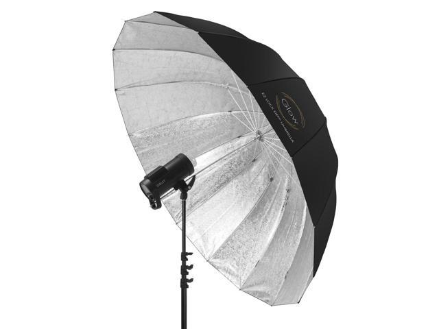 Glow Easy Lock X-Large Deep Beaded Silver Fiberglass Umbrella (65')