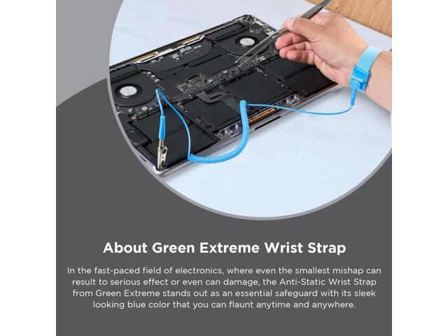 Green Extreme 6' Anti-Static Wrist Strap, 10-Pack Adjustable Anti Static Wrist Strap, Blue