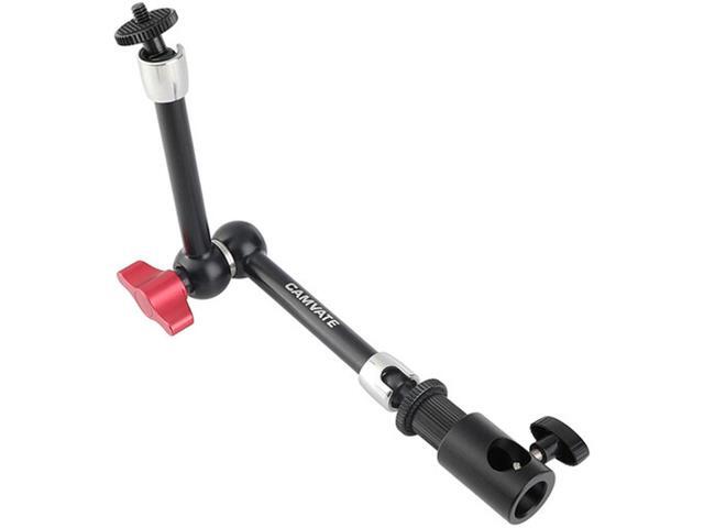CAMVATE 11' Articulating Magic Arm with 1/4' Thread Screw Mount & Light Stand Head Adapter, Red Knob