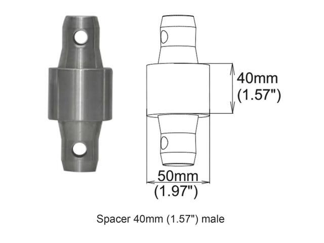 ProX XT-SPMM40 Spacer 40mm Male Coupler