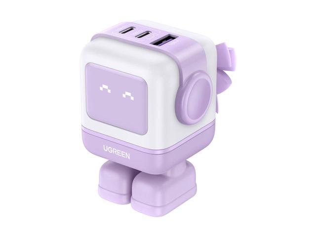 UGREEN Uno Robot 65W 3-Port USB GaN Fast Charger, Purple