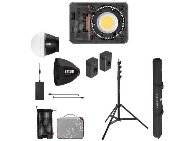 Zhiyun PLX105 MOLUS X60 60W Bi-Color Pocket COB LED Light Pro Kit, Bundle with 9.5' Pro Air-Cushioned Light Stand
