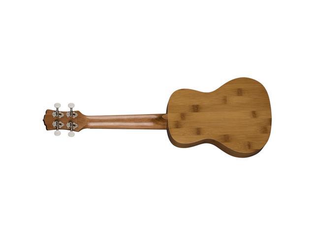 Luna Uke Bamboo Concert Ukulele with Gigbag, 19 Frets, 'C' Shape Neck, Walnut Fretboard, Satin Natural