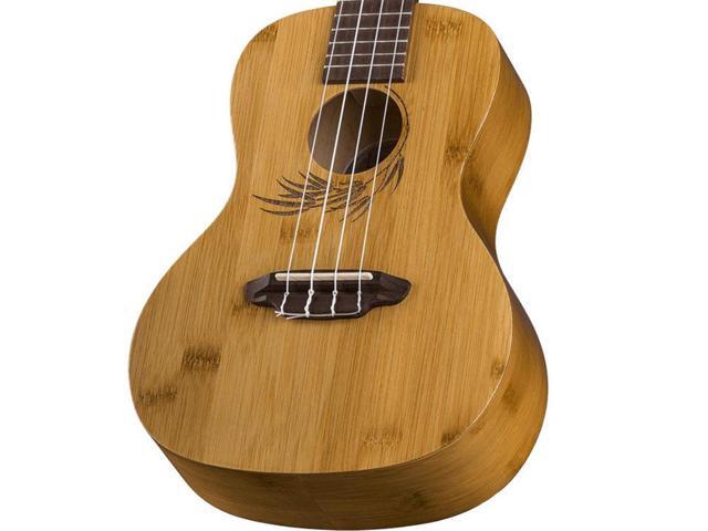 Luna Uke Bamboo Concert Ukulele with Gigbag, 19 Frets, 'C' Shape Neck, Walnut Fretboard, Satin Natural