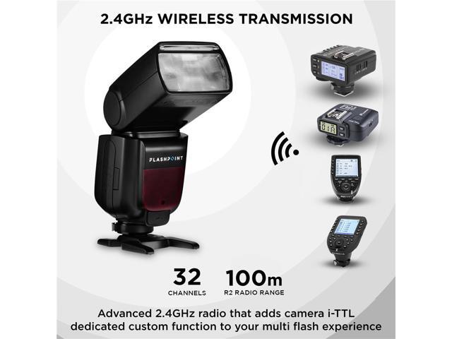 Flashpoint Flashpoint Zoom II AA R2 TTL On Camera Flash Speedlight for Nikon, 76ws 2.4GHz 1/8000s HSS Speed Light with 0.1-2.6s Recycle Time, 4x AA...