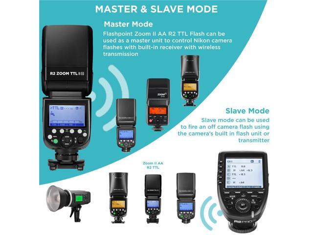 Flashpoint Flashpoint Zoom II AA R2 TTL On Camera Flash Speedlight for Nikon, 76ws 2.4GHz 1/8000s HSS Speed Light with 0.1-2.6s Recycle Time, 4x AA...