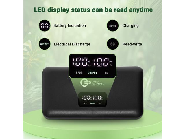 Green Extreme USB LCD Dual Charger Case for Sony NP-FZ100 Battery