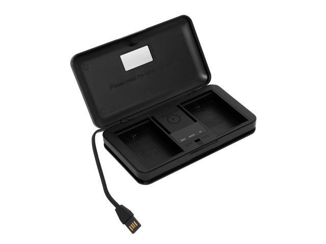 Green Extreme USB LCD Dual Charger Case for Canon LP-E6/LP-E6NH Battery