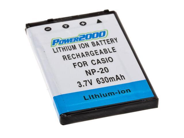 Power2000 NP-20 3.7V 630mAh Rechargeable Lithium-Ion Battery for Casio Exilim Digital Cameras