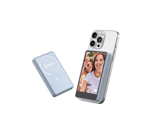 Synco Audio 3.9' XView M4 Wireless Selfie Monitor Screen with MagSafe for Phone Vlogging, Blue