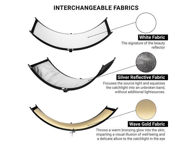 Glow ArcLight II Curved Light Reflector Kit, a Portable Photography Reflector for Studio, Photo, Video, Portrait w/White Light Reflector, Gold...