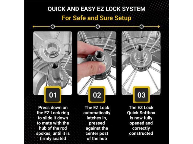Glow Glow EZ Lock Softbox To Go Kit - Glow EZ Lock 24x36' Quick Strip Rectangular Bowens Mount Softbox Lighting Kit with External and Internal...