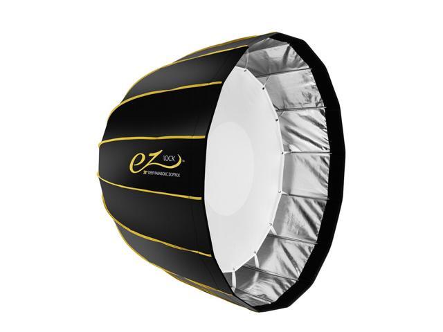 Glow EZ Lock 28' Deep Parabolic Quick Softbox, 16-Sided Parabolic Softbox Opens Up and Closes Down Umbrella Style w/Bowens Mount Speedring and...