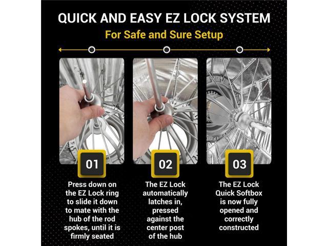Glow EZ Lock 28' Deep Parabolic Quick Softbox, 16-Sided Parabolic Softbox Opens Up and Closes Down Umbrella Style w/Bowens Mount Speedring and...