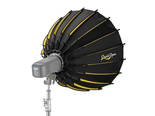 Glow Glow Profond Quick-Open 27.5' Deep Parabolic Softbox (70cm), Octadecagon Fiberglass Rod Round Soft Box with Interchangeable Bowens Mount is...