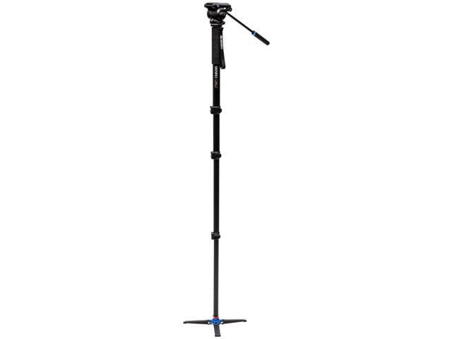 Benro A48FD Classic Aluminum Video Monopod, 3-Leg Base and S4 PRO Flat Base Fluid Video Head, Payload 8.8 lbs