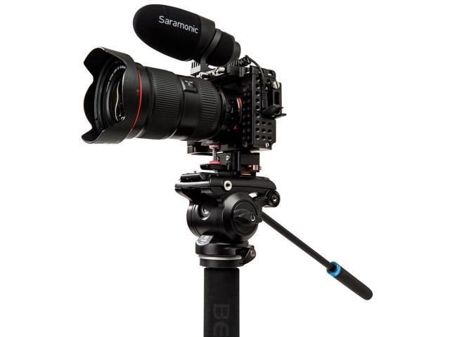 Benro A48FD Classic Aluminum Video Monopod, 3-Leg Base and S4 PRO Flat Base Fluid Video Head, Payload 8.8 lbs