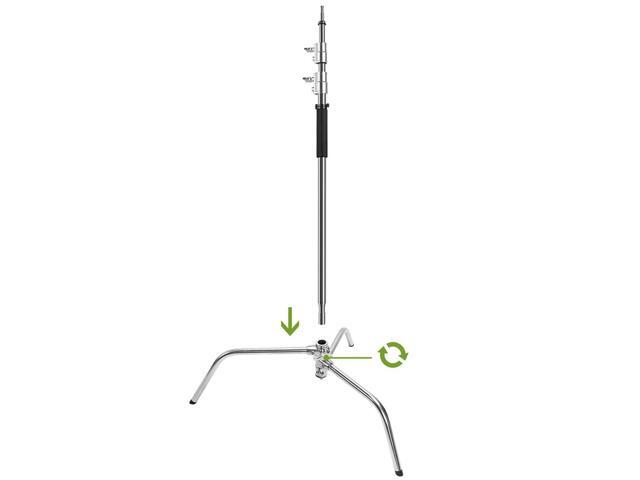 GVM C330 10.5' Turtle Base C-Stand and Grip Arm Kit, Chrome, 2-Pack #C330 K1