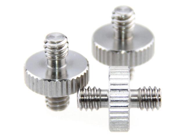 CAMVATE 1/4' Male to 1/4' Male Double-Ended Screw Adapter(3 Pieces)