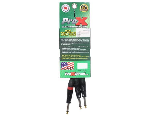 ProX XC-PYP03 3' 1/4' TS-M to Dual 1/4' TS-M High Performance Audio Cable