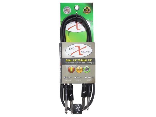 ProX XC-DP03 3' Ft. High Performance 1/4 TS Male to Dual 1/4 TS Male Unbalanced Audio Cable