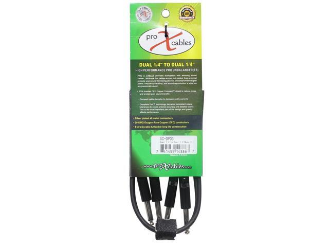 ProX XC-DP03 3' Ft. High Performance 1/4 TS Male to Dual 1/4 TS Male Unbalanced Audio Cable