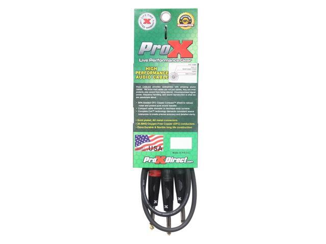 ProX XC-PYP05 5' 1/4' TS-M to Dual 1/4' TS-M High Performance Audio Cable