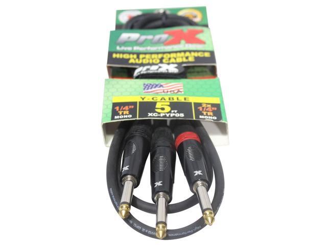 ProX XC-PYP05 5' 1/4' TS-M to Dual 1/4' TS-M High Performance Audio Cable
