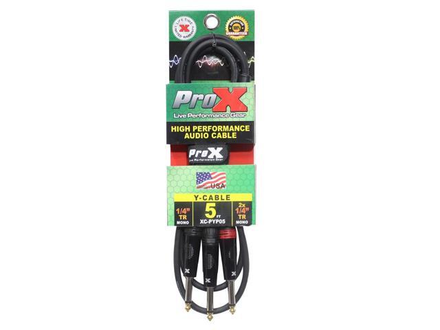 ProX XC-PYP05 5' 1/4' TS-M to Dual 1/4' TS-M High Performance Audio Cable