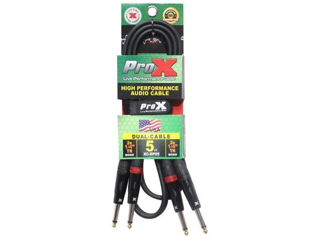 ProX XC-DP05 5' Ft. High Performance 1/4 TS Male to Dual 1/4 TS Male Unbalanced Audio Cable