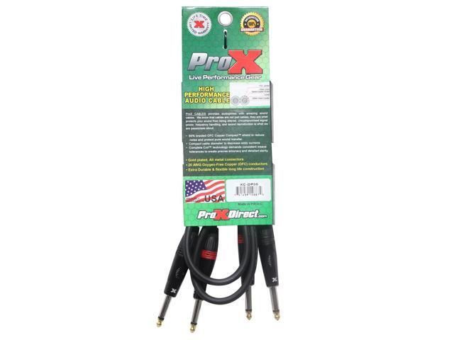 ProX XC-DP05 5' Ft. High Performance 1/4 TS Male to Dual 1/4 TS Male Unbalanced Audio Cable