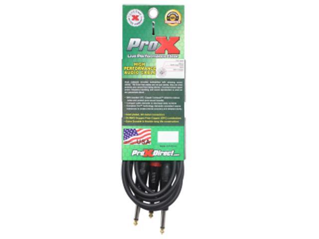 ProX XC-PYP10 10' 1/4' TS-M to Dual 1/4' TS-M High Performance Audio Cable