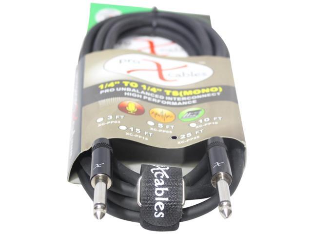 ProX XC-PP25 25' Ft. Unbalanced 1/4' TS-M to 1/4' TS-M High Performance Pro Audio Instrument Guitar Cable