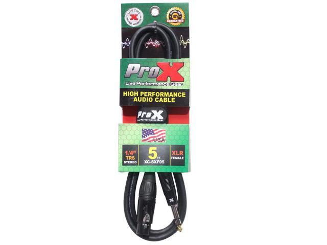 ProX XC-SXF05 5' 1/4' TRS-M to XLR3-F Balanced High Performance Audio Cable