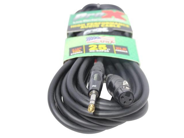 ProX XC-SXF25 25' 1/4' TRS-M to XLR3-F Balanced High Performance Audio Cable