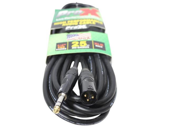 ProX XC-SXM25 25' XLR3-M to 1/4' TRS-M Balanced High Performance Audio Cable