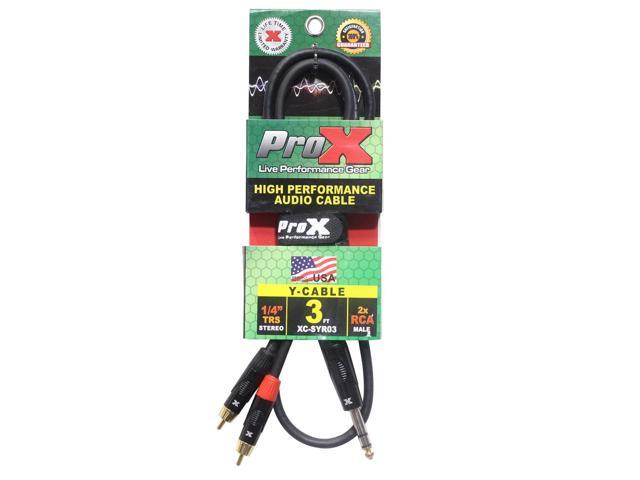 ProX XC-SYR03 3 1/4 TRS-M Stereo to Dual RCA-M Unbalanced High Performance Audio Cable - image 3