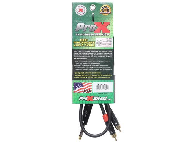 ProX XC-SYR03 3 1/4 TRS-M Stereo to Dual RCA-M Unbalanced High Performance Audio Cable - image 4