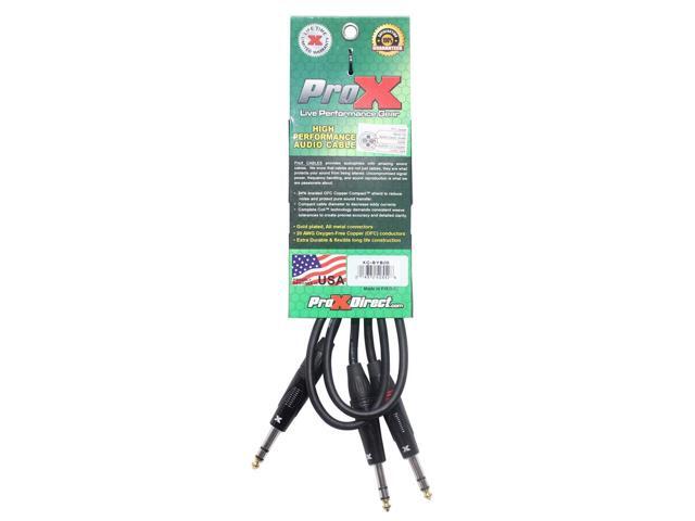 ProX XC-SYS05 5' 1/4' TRS-M to Dual 1/4' TRS-M High Performance Audio Cable
