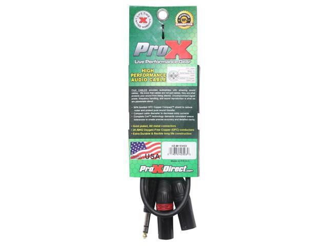 ProX XC-SYXM03 3' 1/4' TRS-M Stereo to Dual XLR3-M High Performance Y Cable
