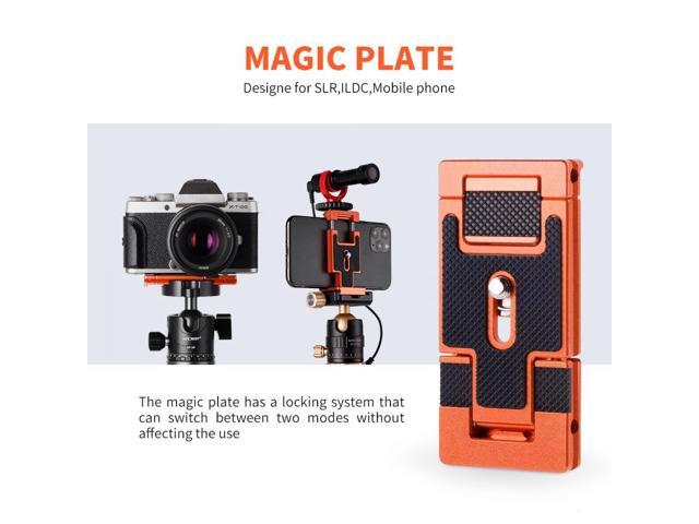 K & F Concept 2-In-1 Arca Swiss Quick Release Plate for Cameras and Smartphones, Orange