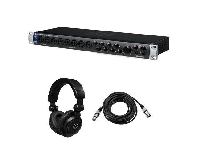 PreSonus Quantum 26x26 Thunderbolt 3 Audio Interface, Bundle with TAPH100 Monitor Headphones and 25' Microphone Cable