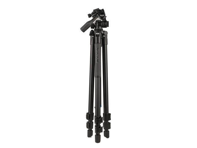 slik pro al-523-3wfc aluminum tripod kit with sh-747fc 3-way pan head w/friction control, black