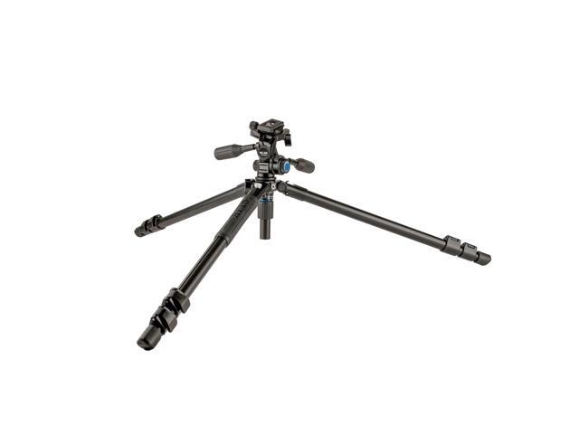 slik pro al-523-3wfc aluminum tripod kit with sh-747fc 3-way pan head w/friction control, black