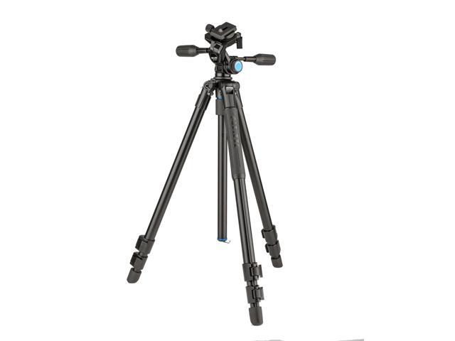 slik pro al-523-3wfc aluminum tripod kit with sh-747fc 3-way pan head w/friction control, black