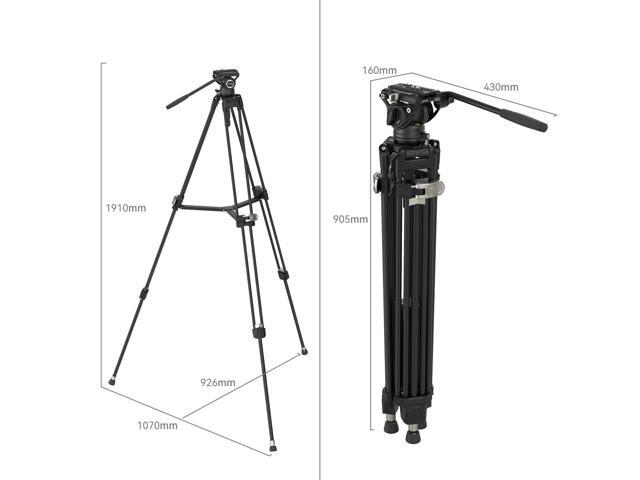 SmallRig AD-80 2-Section FreeBlazer Heavy-Duty Aluminum Alloy Tripod with Fluid Head