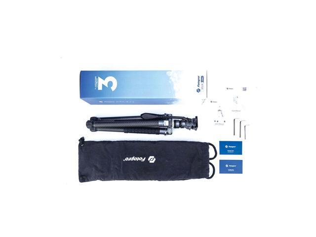 FotoPro X-AIRCROSS 3 Video 5-Section Carbon Fiber Tripod with MH-2L Fluid Video Head, Slate Gray