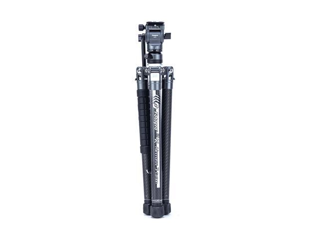 FotoPro X-AIRCROSS 3 Video 5-Section Carbon Fiber Tripod with MH-2L Fluid Video Head, Slate Gray