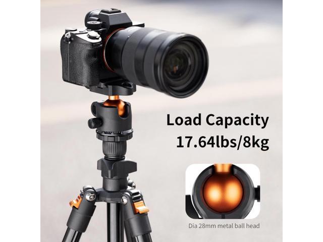 K & F Concept K234A1 4-Section Lightweight Aluminum Travel Vlog Tripod with Ball Head, Black
