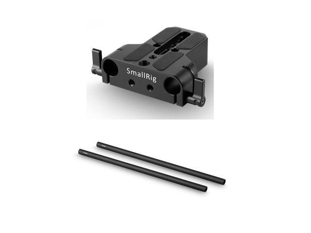 SmallRig Baseplate with Dual 15mm Rod Clamp - With SmallRig 15mm Carbon Fiber Rod, 12', 2-Pack